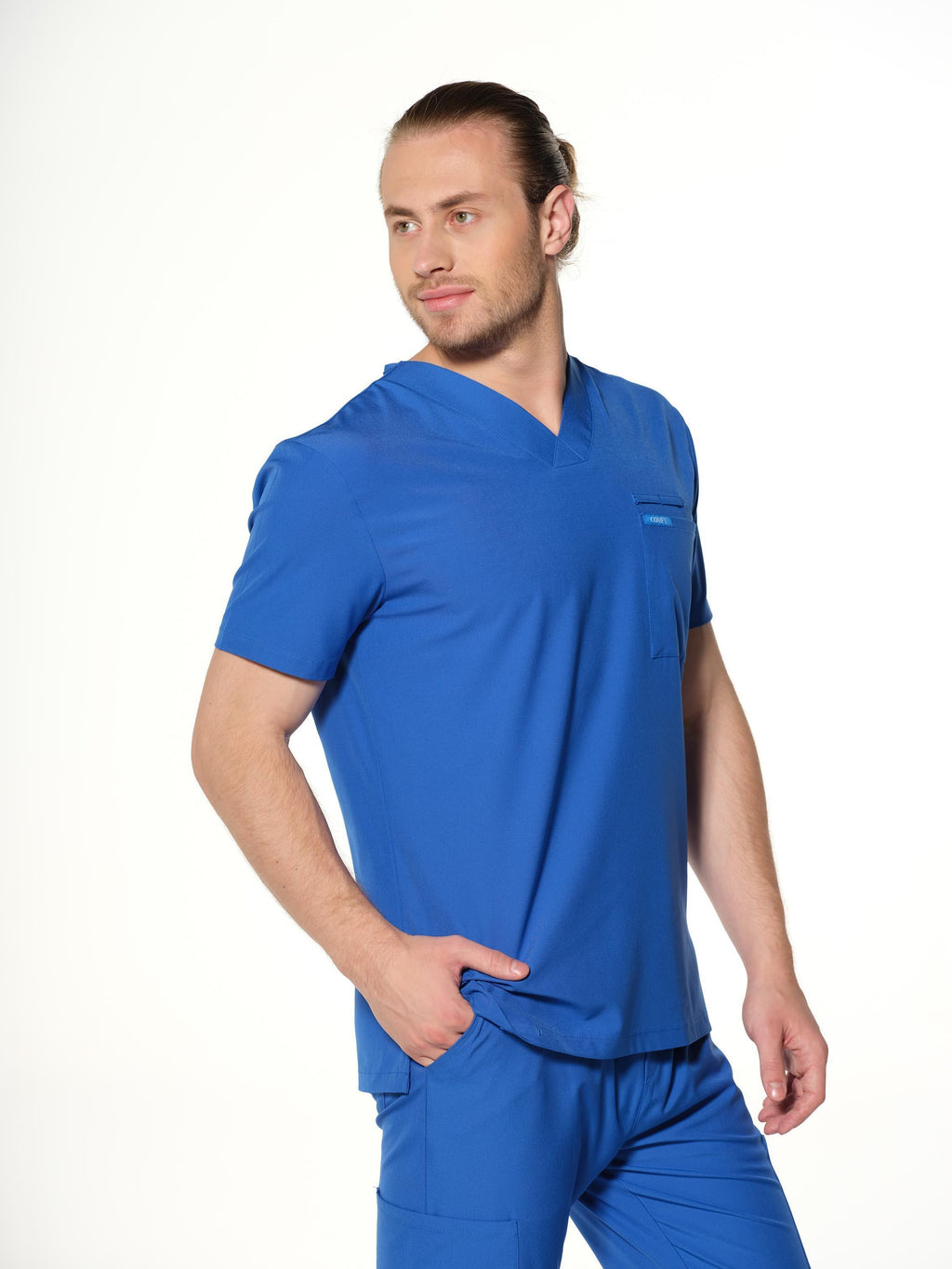 Comfy Master - Astra Erkek Saks Mavi Erkek Medikal Üniforma Tek Üst - Comfy Master 2025
