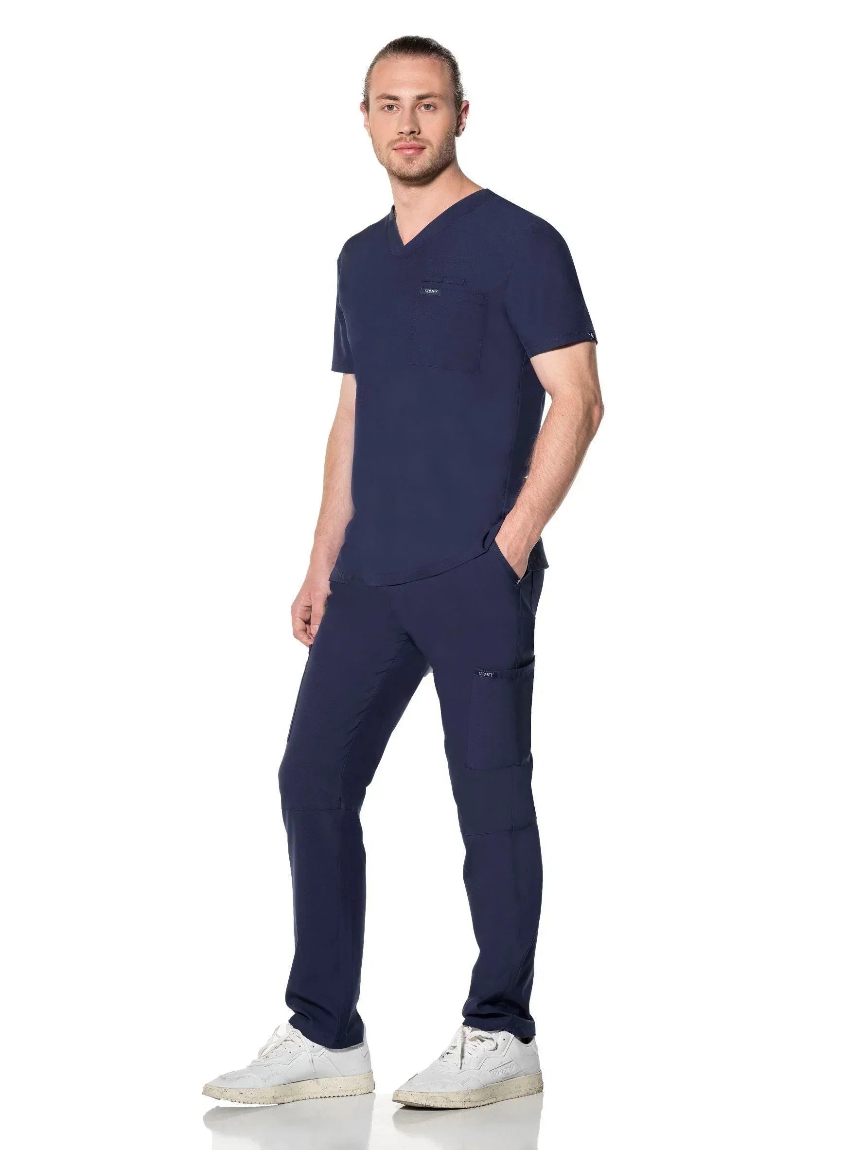 Comfy Master – Cosmo Lacivert Erkek Tek Kargo Pantolon Medikal Üniforma - Comfy Master 2025