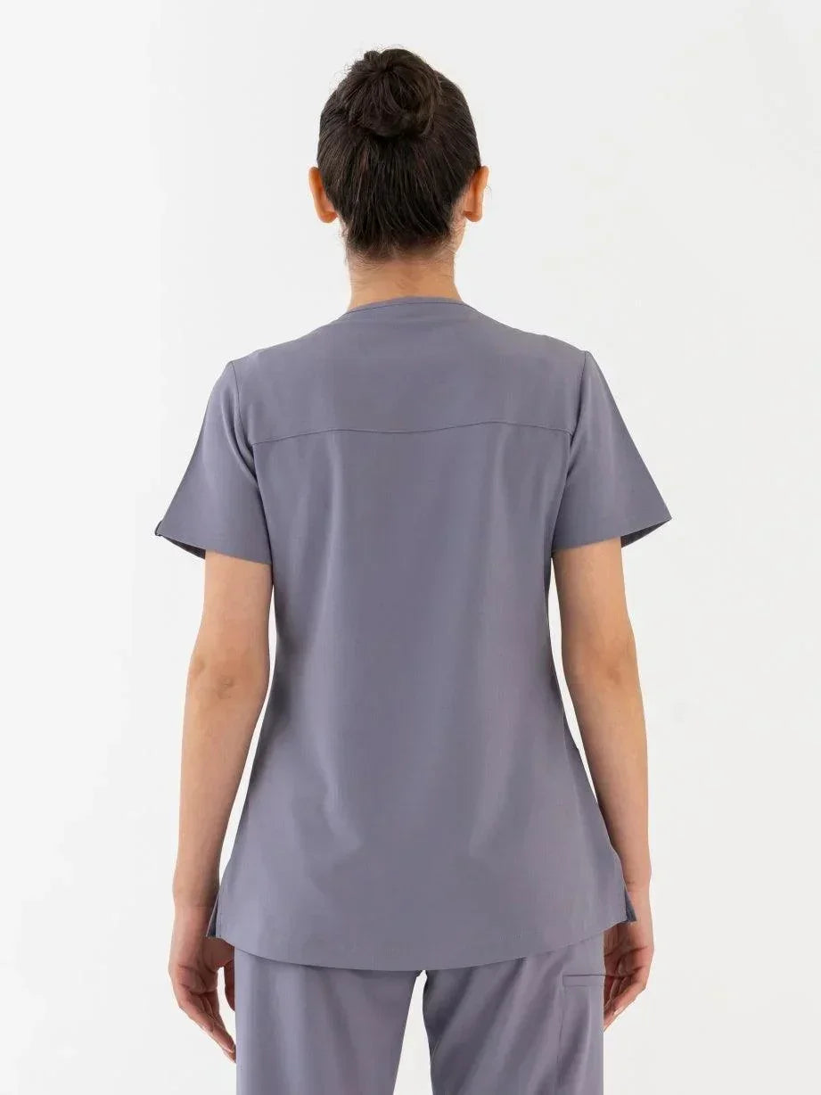 Comfy Master – Lui Gri Kadın Damla Yaka Medikal Üniforma Tek Üst - Comfy Master 2025