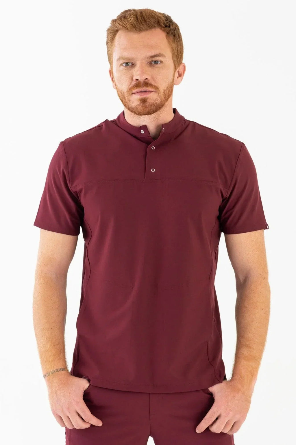 Comfy Master – Jericho Bordo Erkek Hakim Yaka Medikal Üniforma Tek Üst - Comfy Master 2025