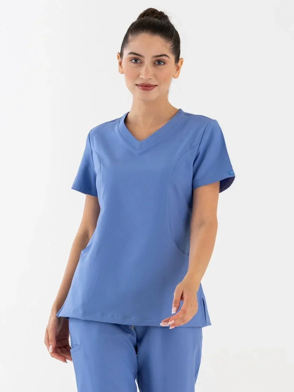 Comfy Master – Lui Açık Mavi Kadın Damla Yaka Medikal Üniforma Tek Üst - Comfy Master 2025