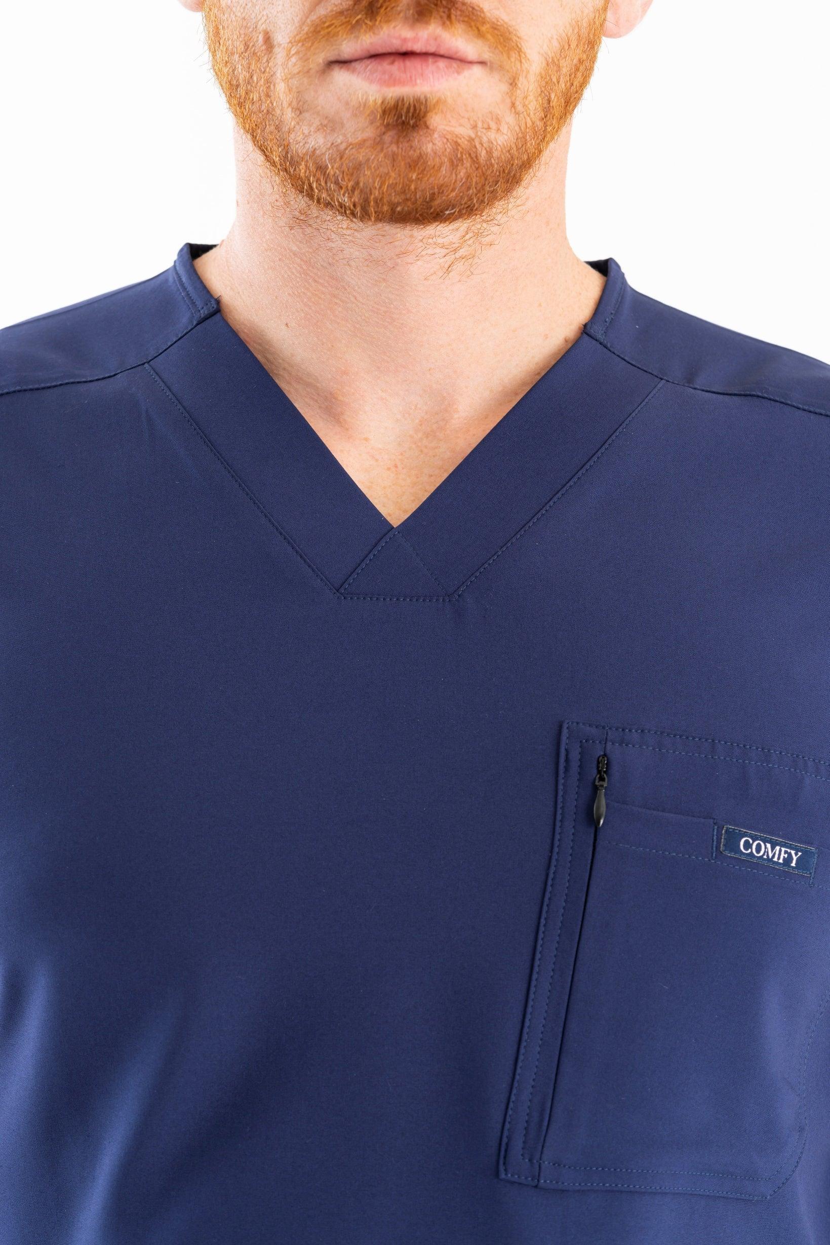 Comfy Master – Rebel Lacivert Erkek V-Yaka Medikal Üniforma Tek Üst - Comfy Master 2025