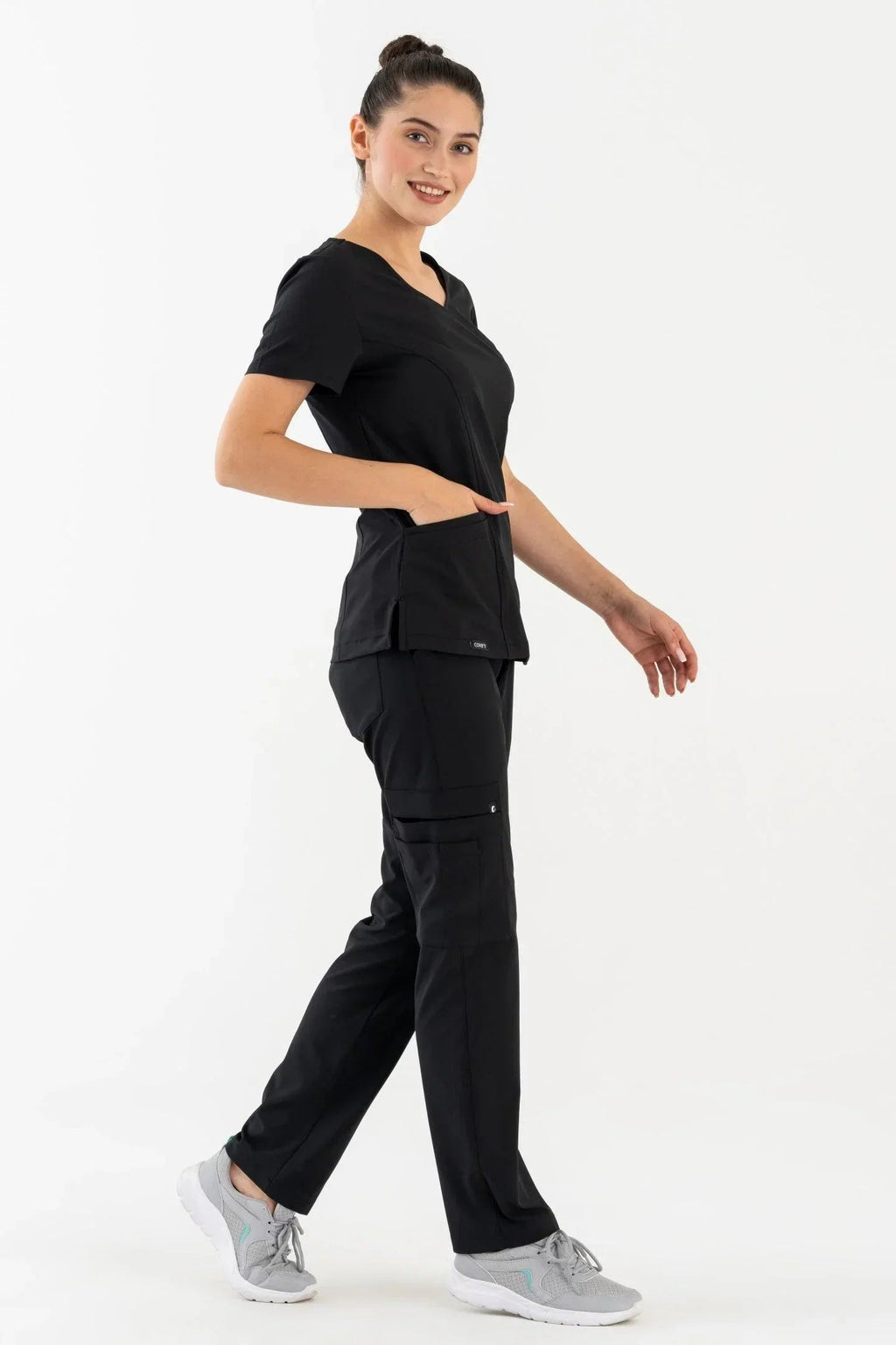 Comfy Master - Harmony Siyah Kadın Kargo Medikal Üniforma Tek Alt - Comfy Master 2025