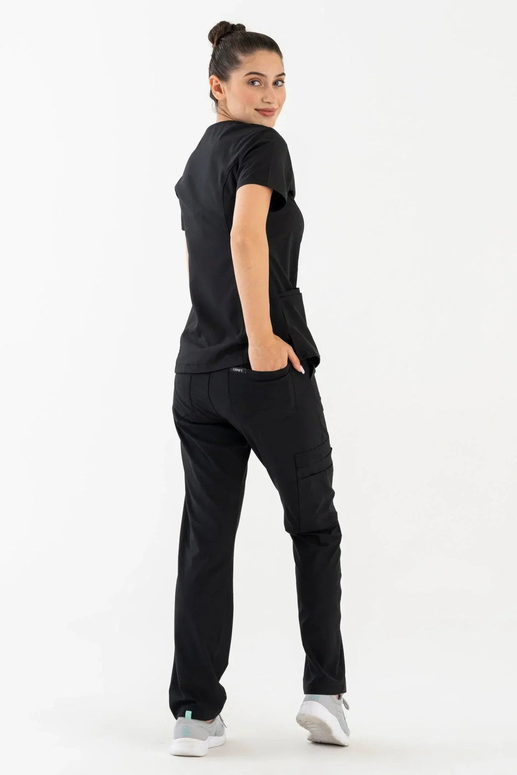 Comfy Master - Harmony Siyah Kadın Kargo Medikal Üniforma Tek Alt - Comfy Master 2025