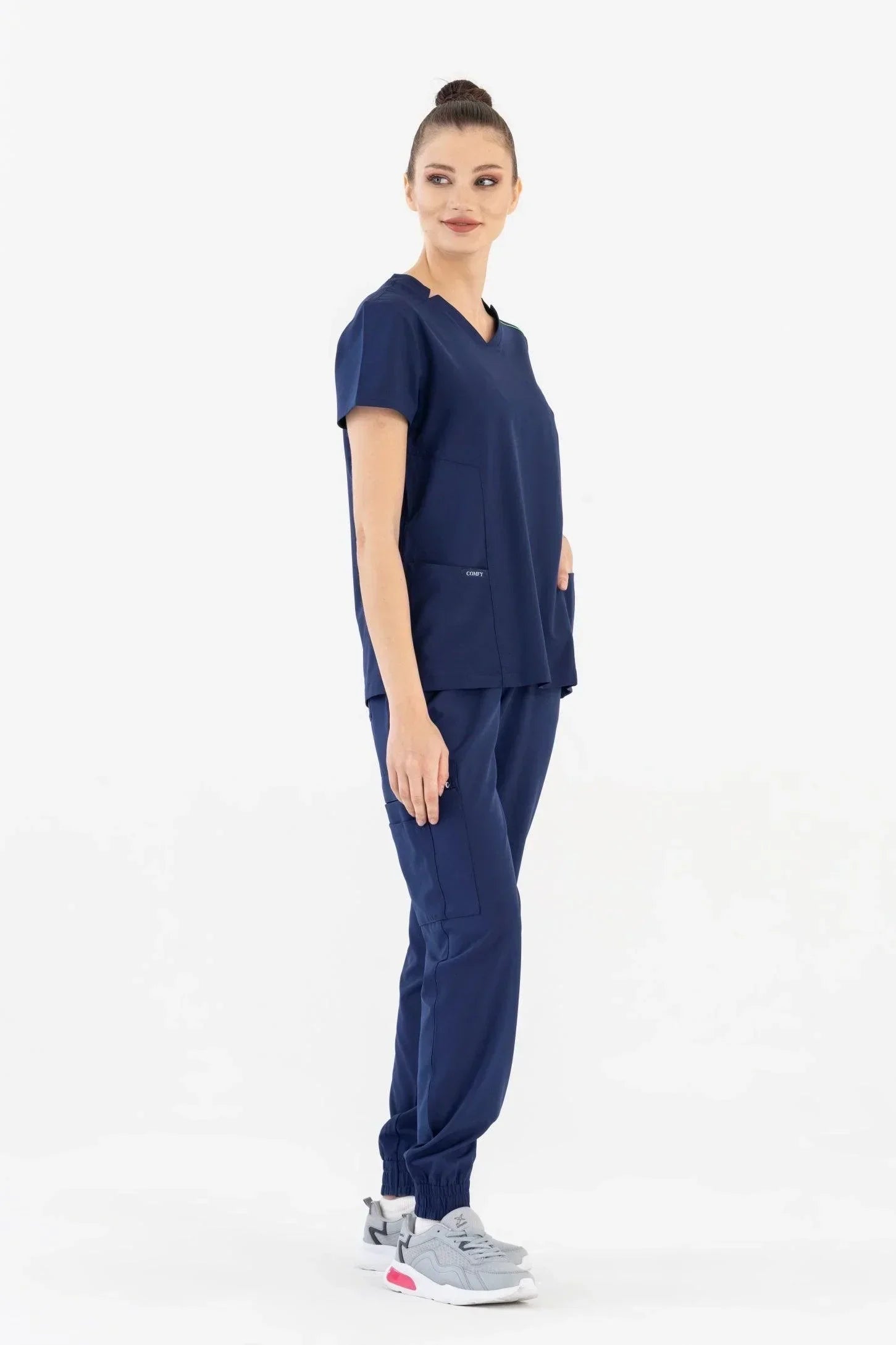 Comfy Master – Sierra Lacivert Kadın Kargo Jogger Medikal Üniforma Tek Alt - Comfy Master 2025