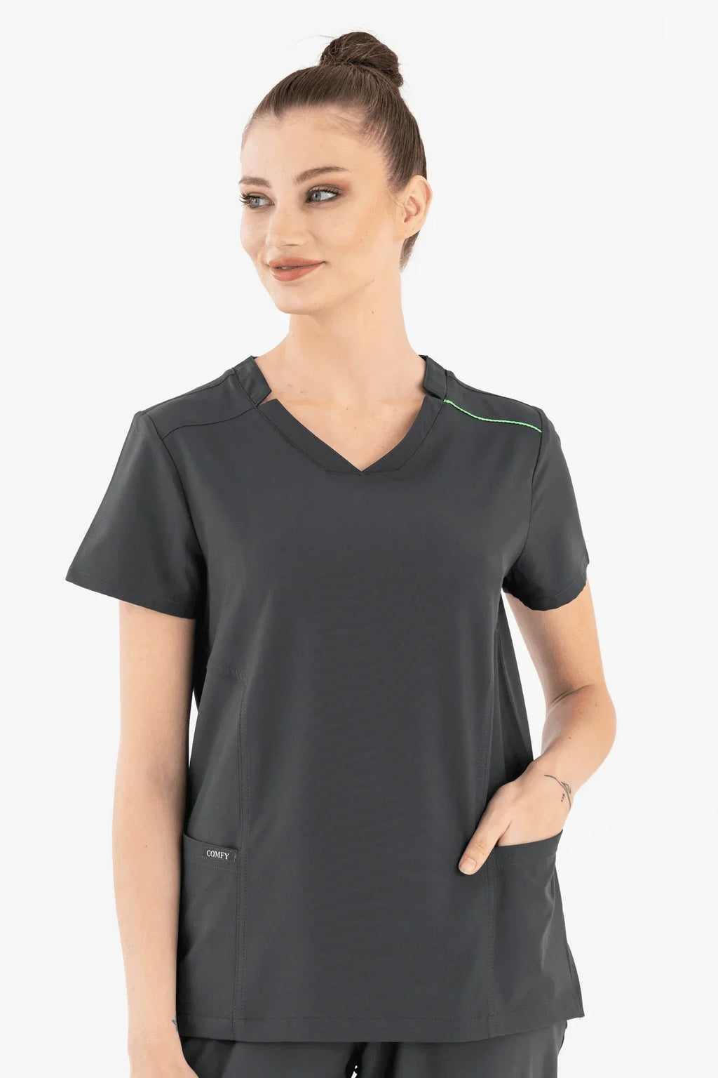 Comfy Master – Victoria Antrasit Kadın Medikal Üniforma Tek Üst - Comfy Master 2025