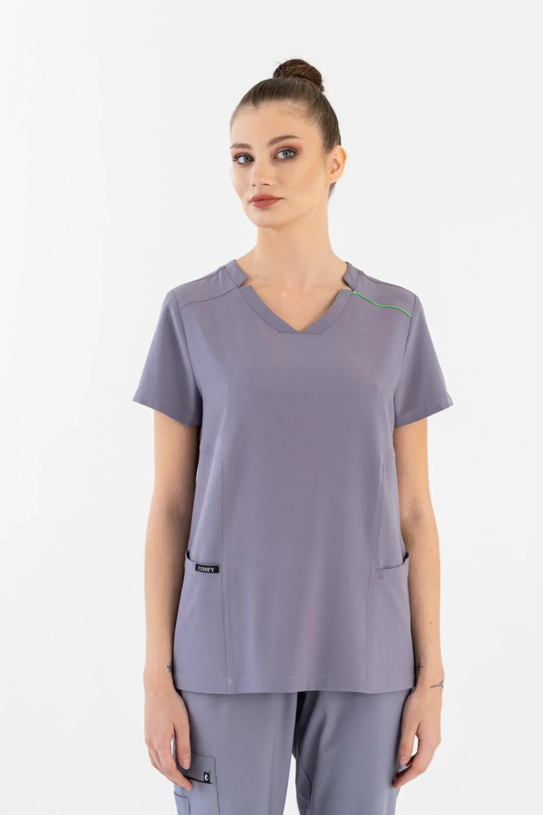 Comfy Master – Victoria Gri Kadın Medikal Üniforma Tek Üst - Comfy Master 2025