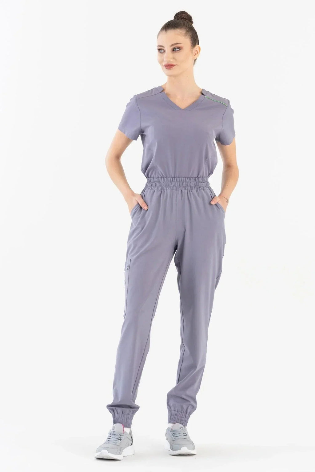 Comfy Master – Sierra Gri Kadın Kargo Jogger Medikal Üniforma Tek Alt - Comfy Master 2025