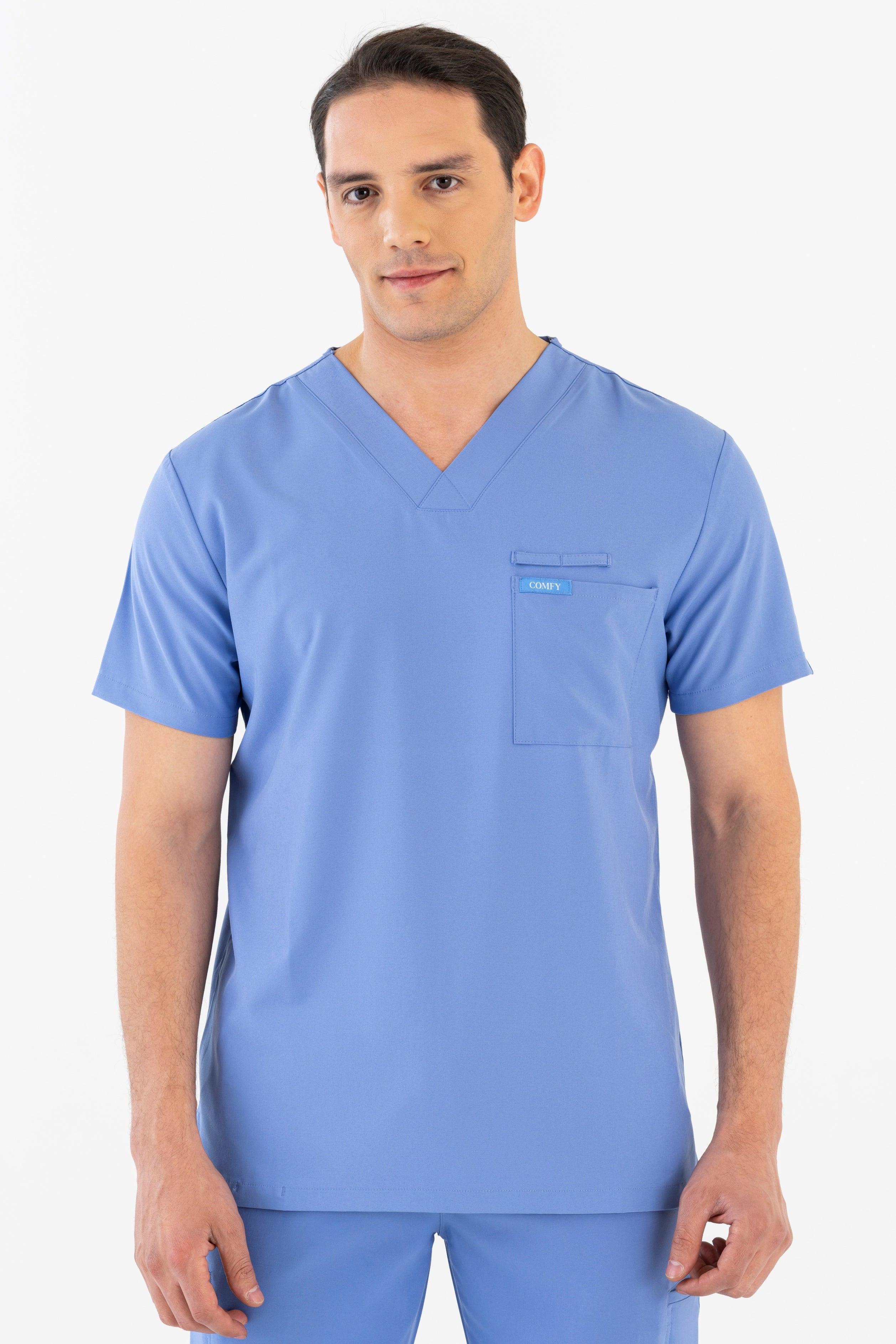 Comfy Master - Astra Erkek Açık Mavi Erkek Medikal Üniforma Tek Üst - Comfy Master 2025