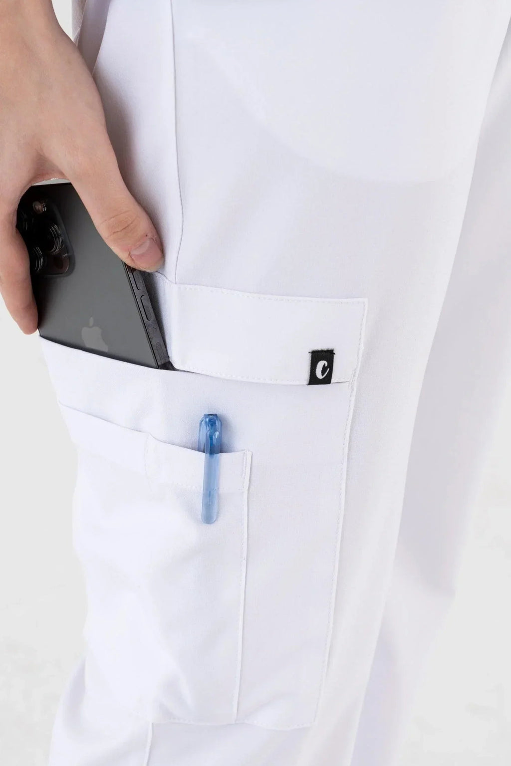 Comfy Master – Sierra Beyaz Kadın Kargo Jogger Medikal Üniforma Tek Alt - Comfy Master 2025