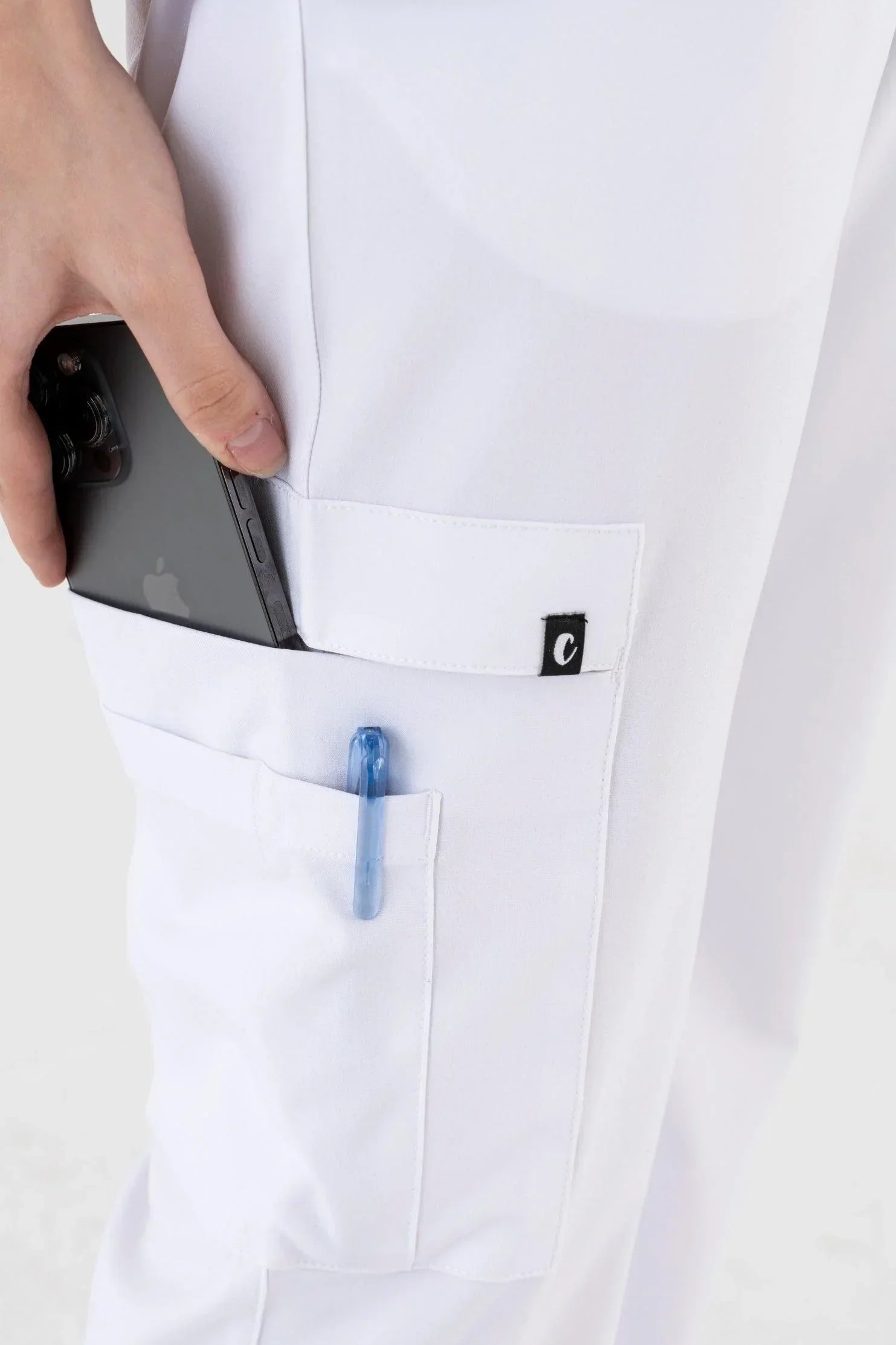 Comfy Master – Sierra Beyaz Kadın Kargo Jogger Medikal Üniforma Tek Alt - Comfy Master 2025