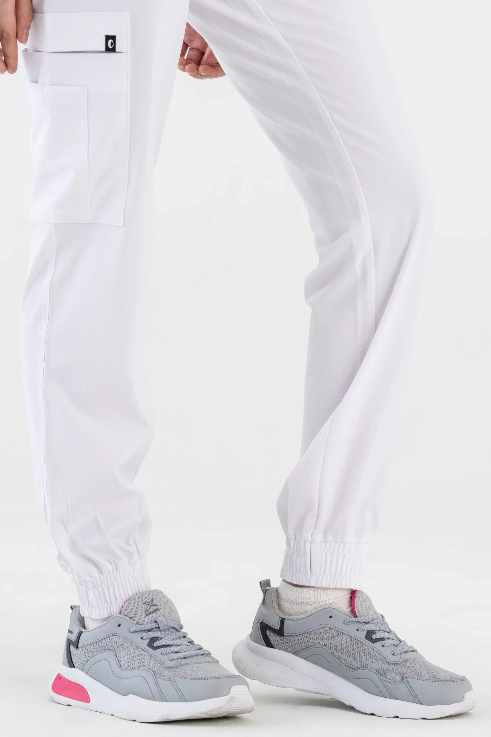 Comfy Master – Sierra Beyaz Kadın Kargo Jogger Medikal Üniforma Tek Alt - Comfy Master 2025