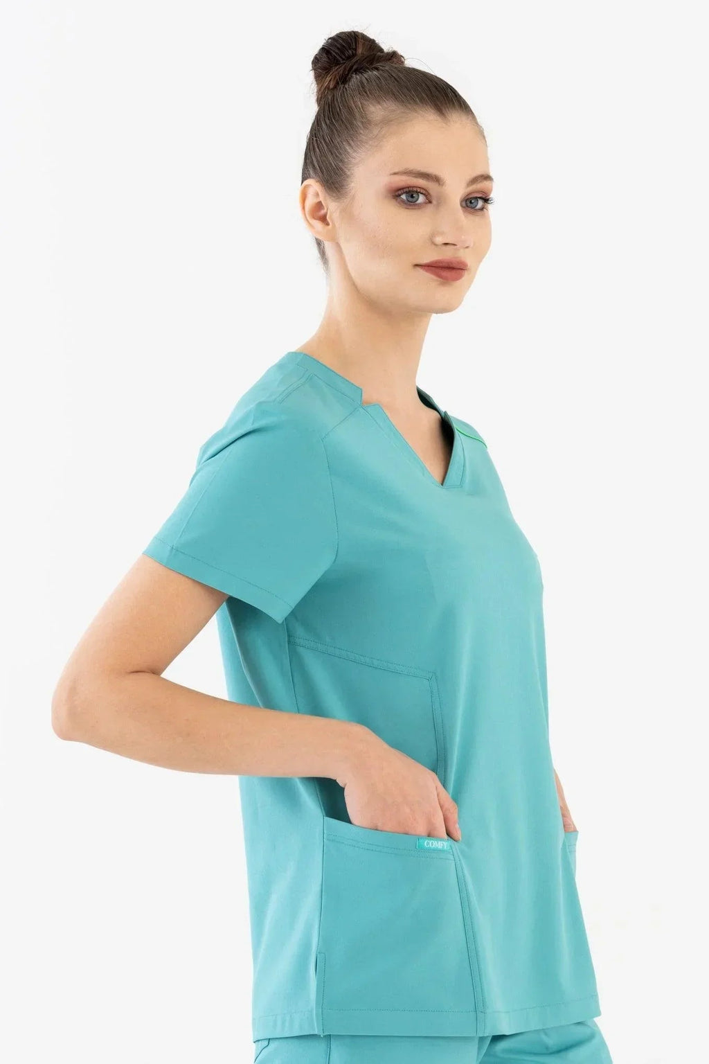 Comfy Master – Victoria Turkuaz Kadın Medikal Üniforma Tek Üst - Comfy Master 2025