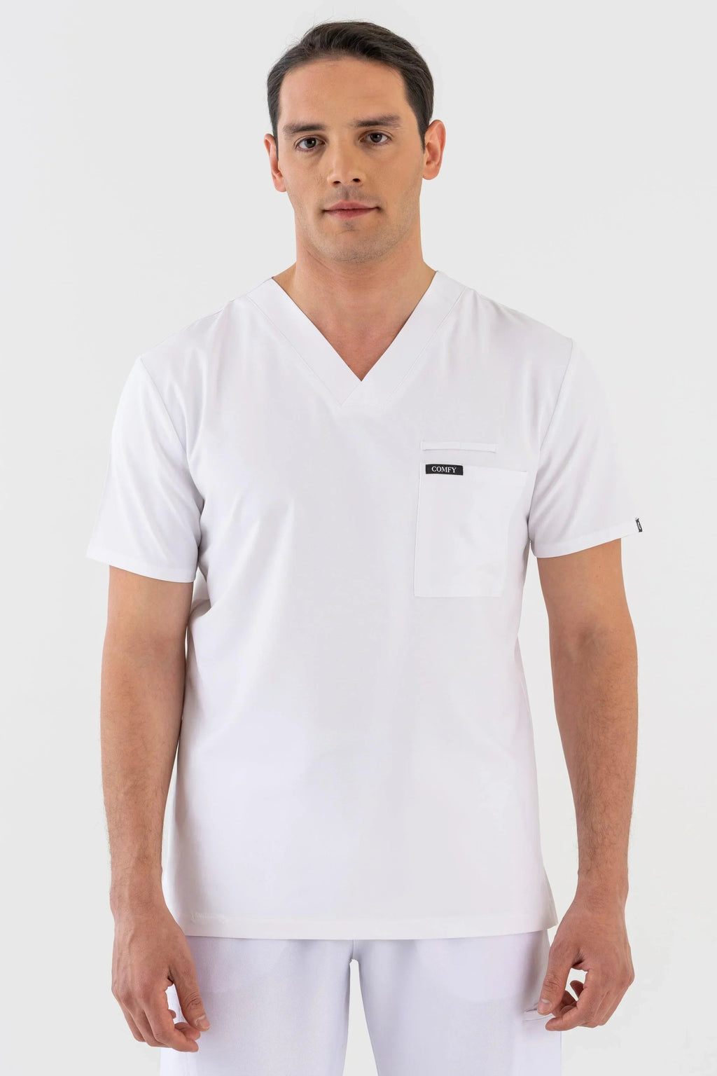 Comfy Master - Astra Erkek Beyaz Erkek Medikal Üniforma Tek Üst - Comfy Master 2025