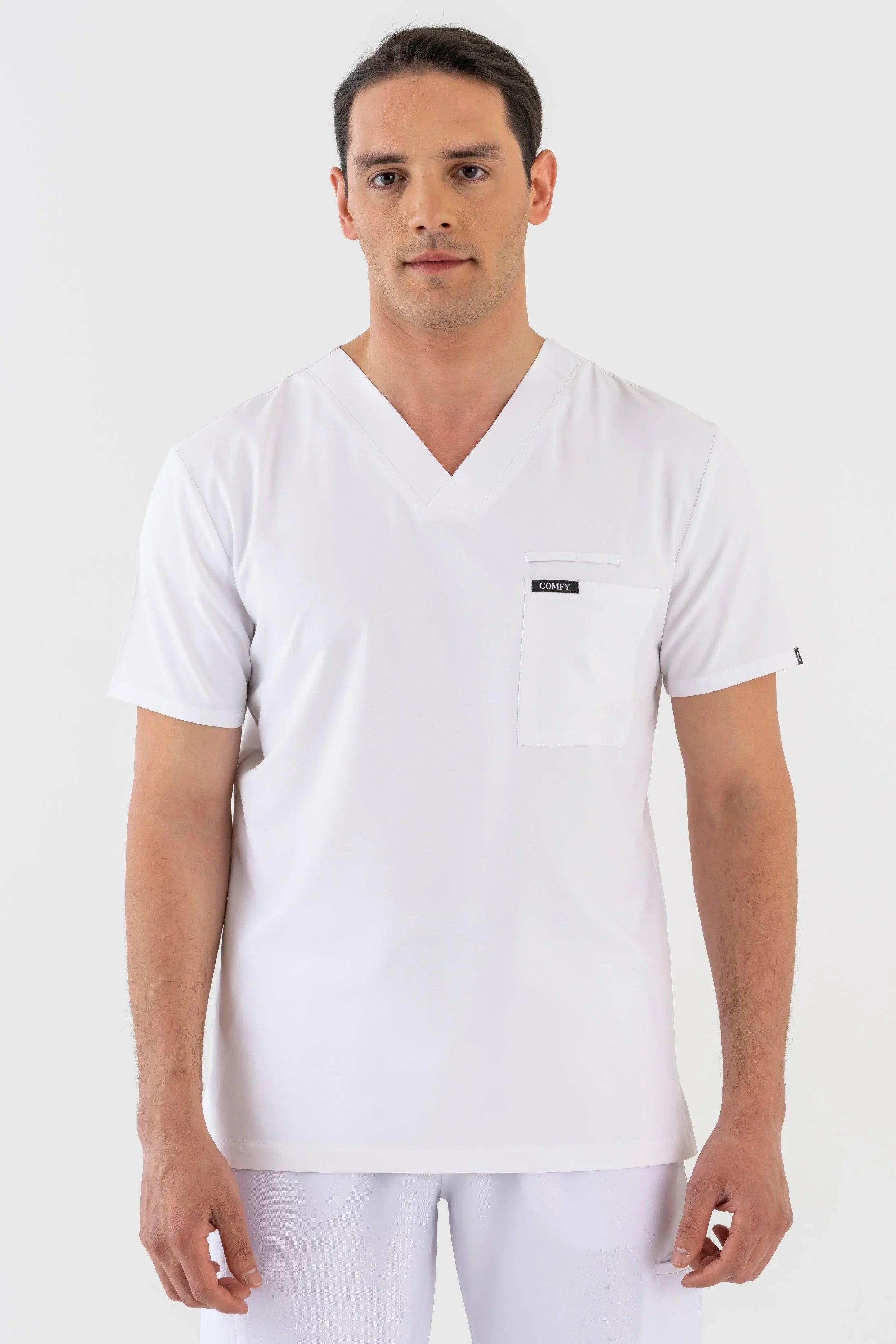 Comfy Master - Astra Erkek Beyaz Erkek Medikal Üniforma Tek Üst - Comfy Master 2025
