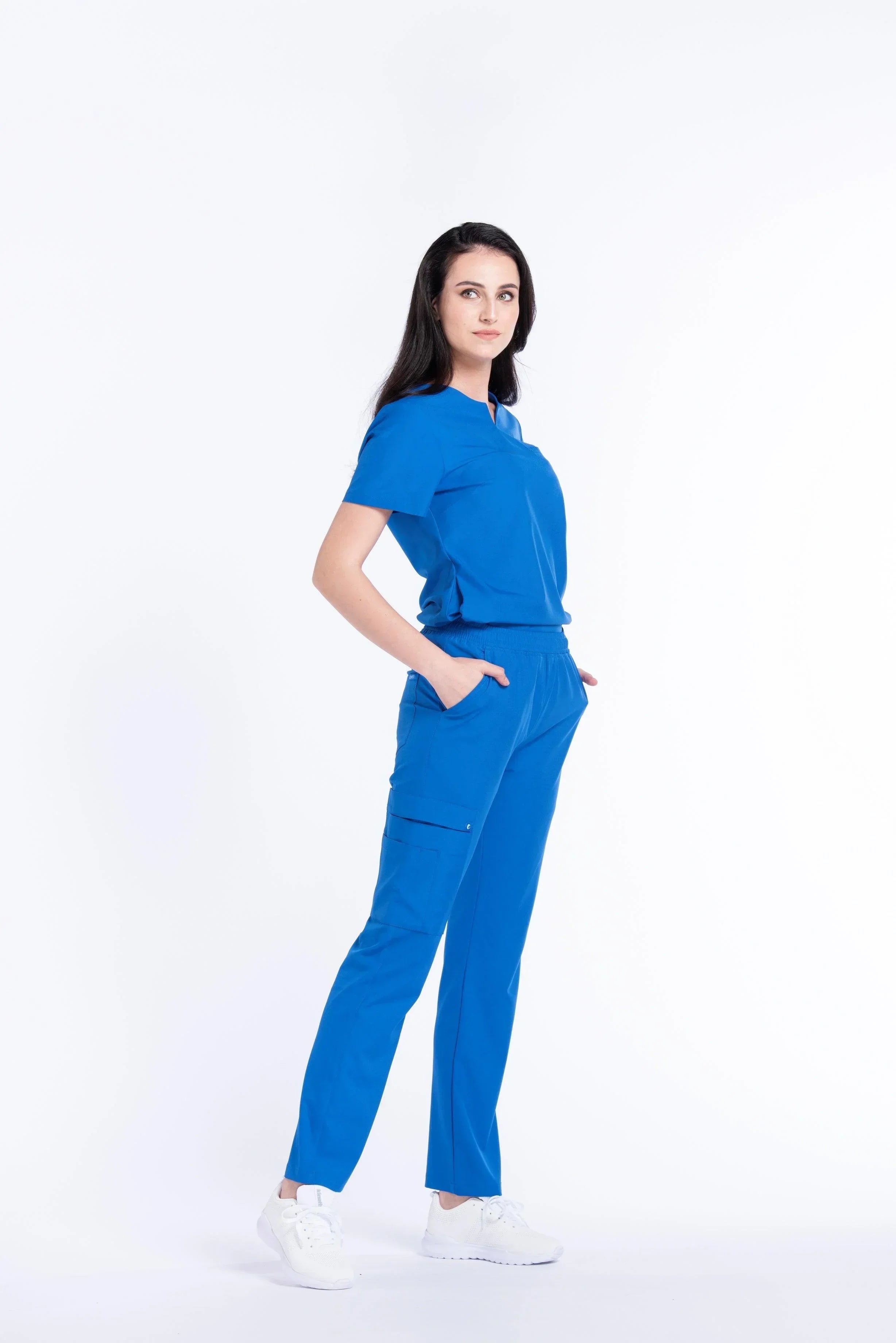 Comfy Master - Harmony Saks Mavi Kadın Kargo Medikal Üniforma Tek Alt - Comfy Master 2025