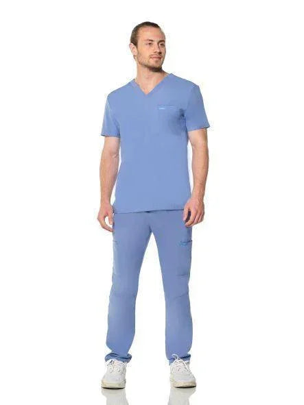 Comfy Master – Cosmo Açık Mavi Erkek Tek Kargo Pantolon Medikal Üniforma - Comfy Master 2025