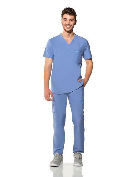 Comfy Master – Cosmo Açık Mavi Erkek Tek Kargo Pantolon Medikal Üniforma - Comfy Master 2025