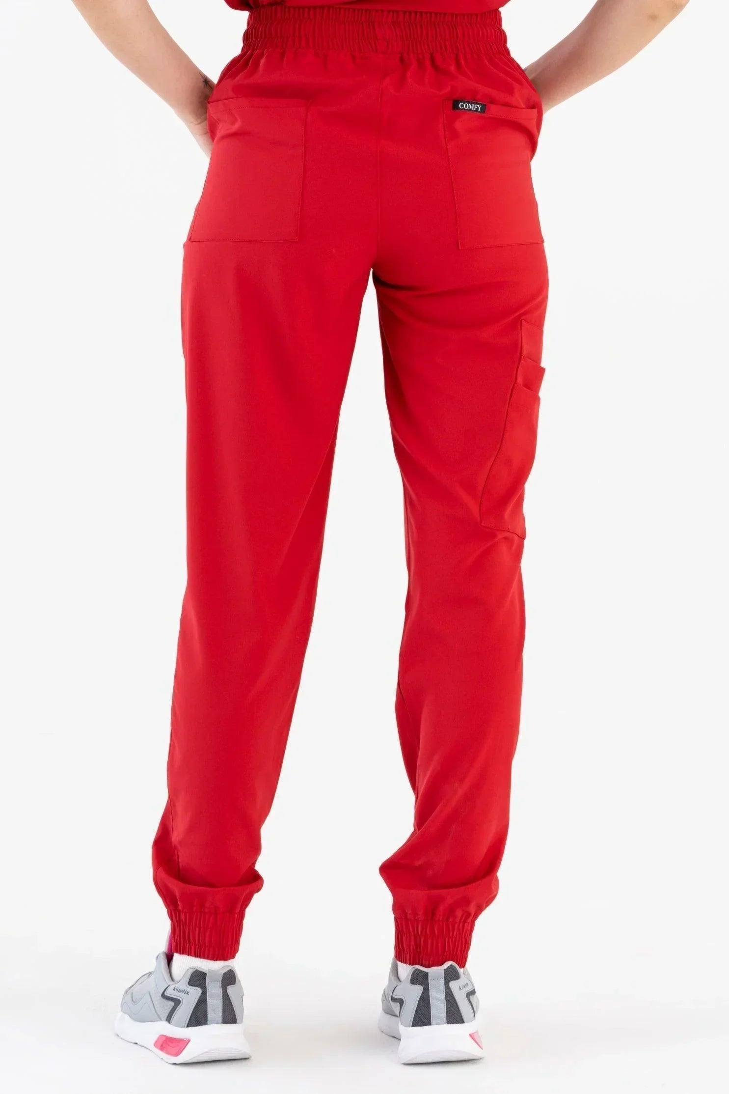 Comfy Master – Sierra Kırmızı Kadın Kargo Jogger Medikal Üniforma Tek Alt - Comfy Master 2025