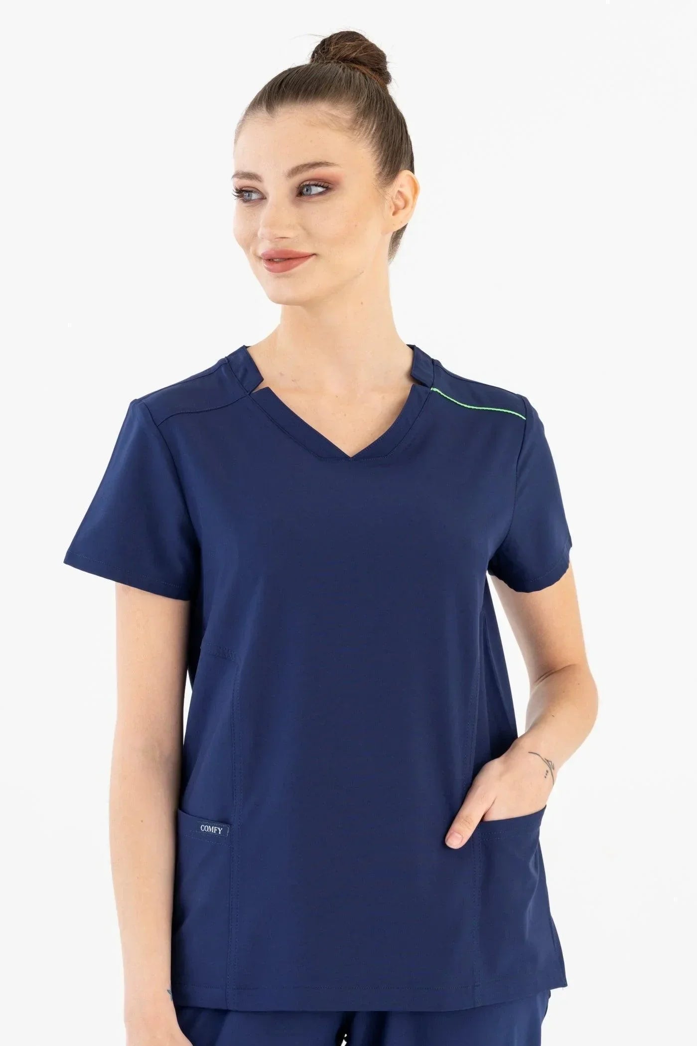 Comfy Master – Victoria Lacivert Kadın Medikal Üniforma Tek Üst - Comfy Master 2025
